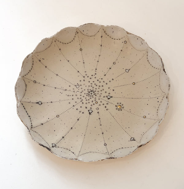 Scalloped Dish with Gold