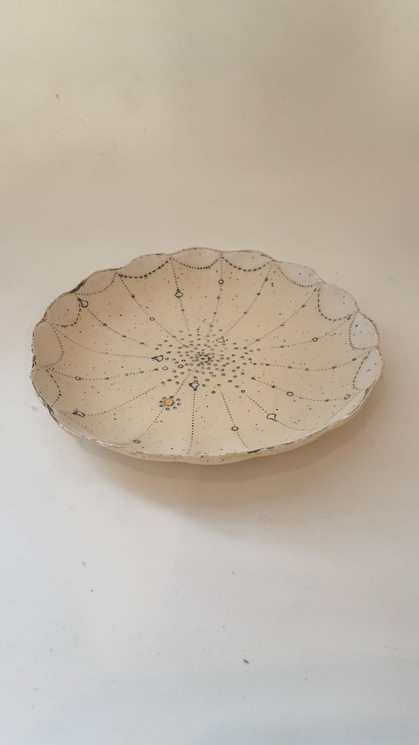 Scalloped Dish with Gold