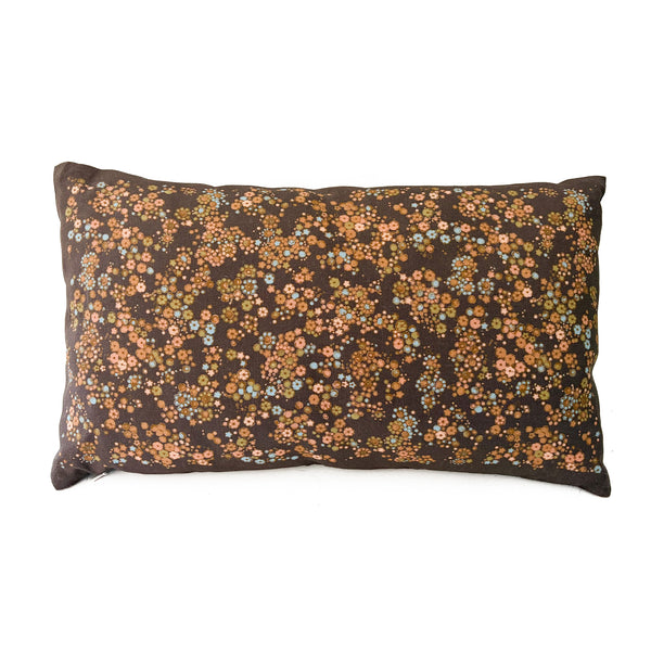 Little Garden Pillow 12"x20" 70's Brown