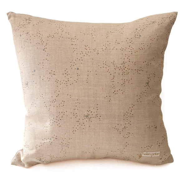 Pollen Abundance Pillow 18"x18" Natural Linen/Powder Blue