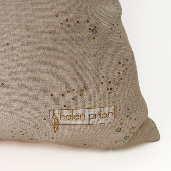 Pollen Abundance Pillow 18"x18" Natural Linen/Powder Blue