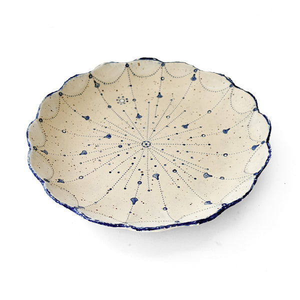 Scalloped Dish- Cobalt