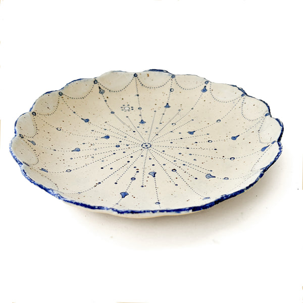 Scalloped Dish- Cobalt