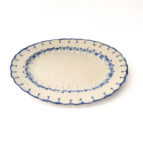Scalloped  Platter- Cobalt