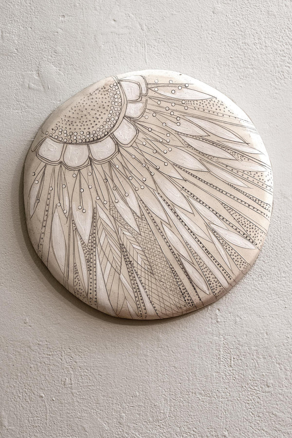 Sunflower Radial Ceramic Wall Piece