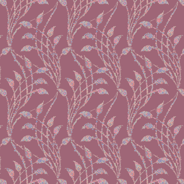 Floral Flow Matte Wallpaper Raspberry