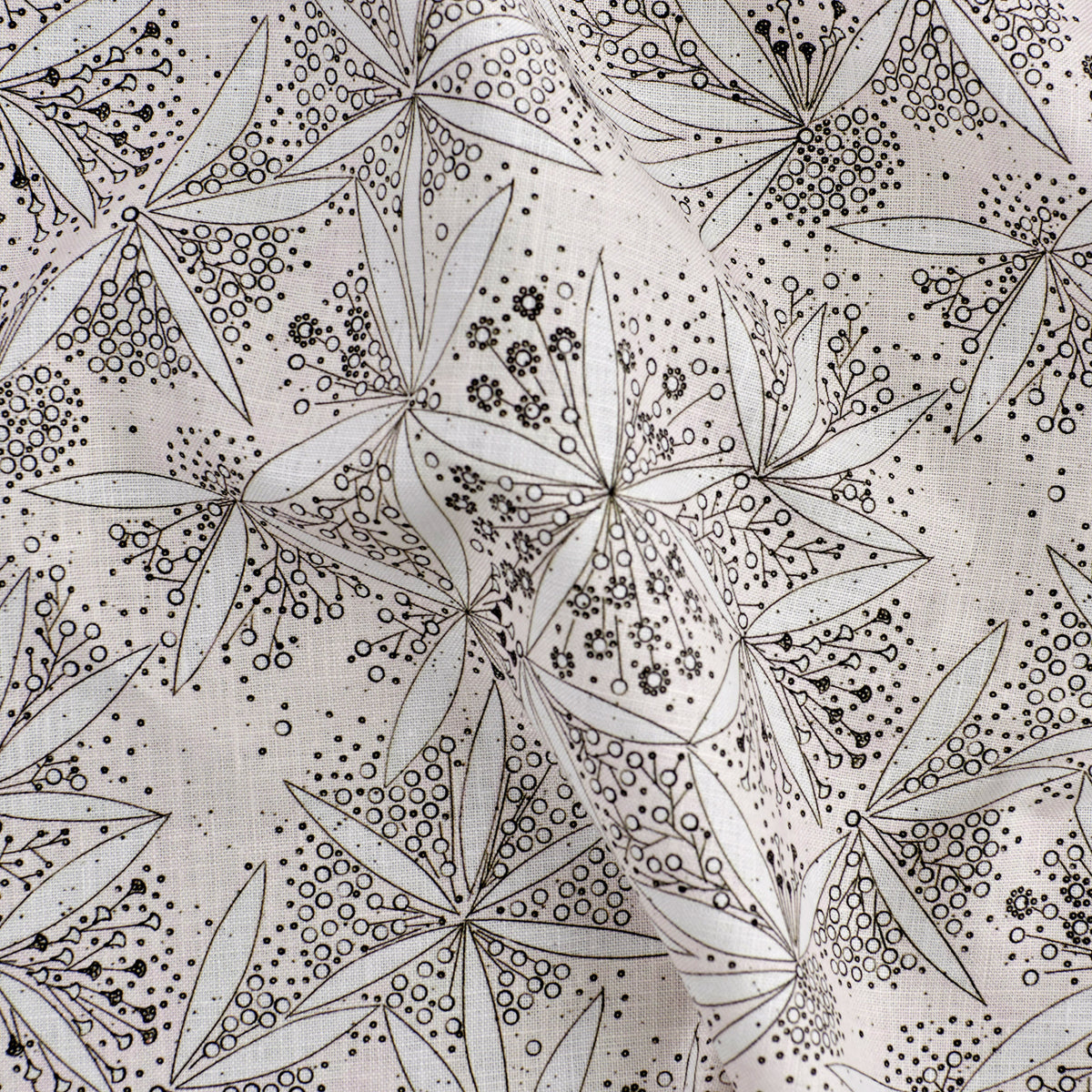 Pollen Abundance Linen Lily Designer Printed Linen Fabric | Helen Prior ...